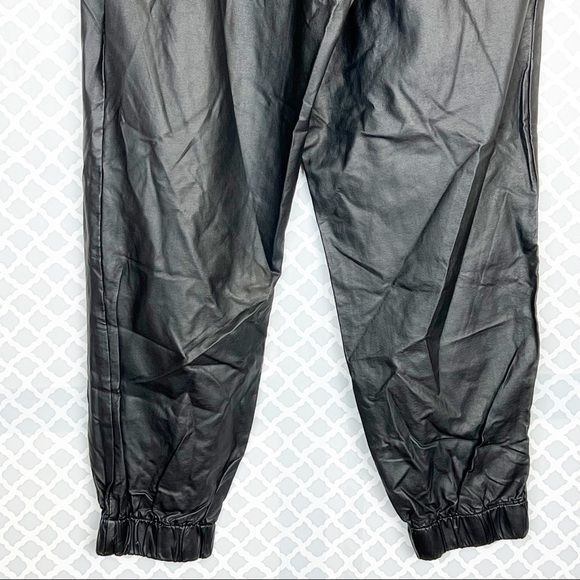 EUC UO Sparkle & Fade Black Faux Leather Joggers - Picture 5 of 10